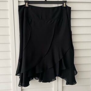 Vintage Black Tulip Layered Flutter Skirt - Size 16